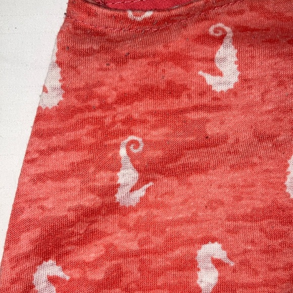 Coral Pink Tank Top with seahorse Print - Picture 6 of 15